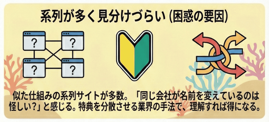 系列が多く見分けづらい→初心者ほど困惑
